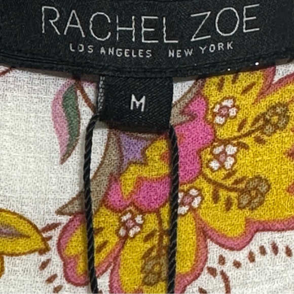 Rachel Zoe Floral sleeveless Tank, Yellow & Pink Flowy Top Floral - M - NWT - Picture 8 of 9